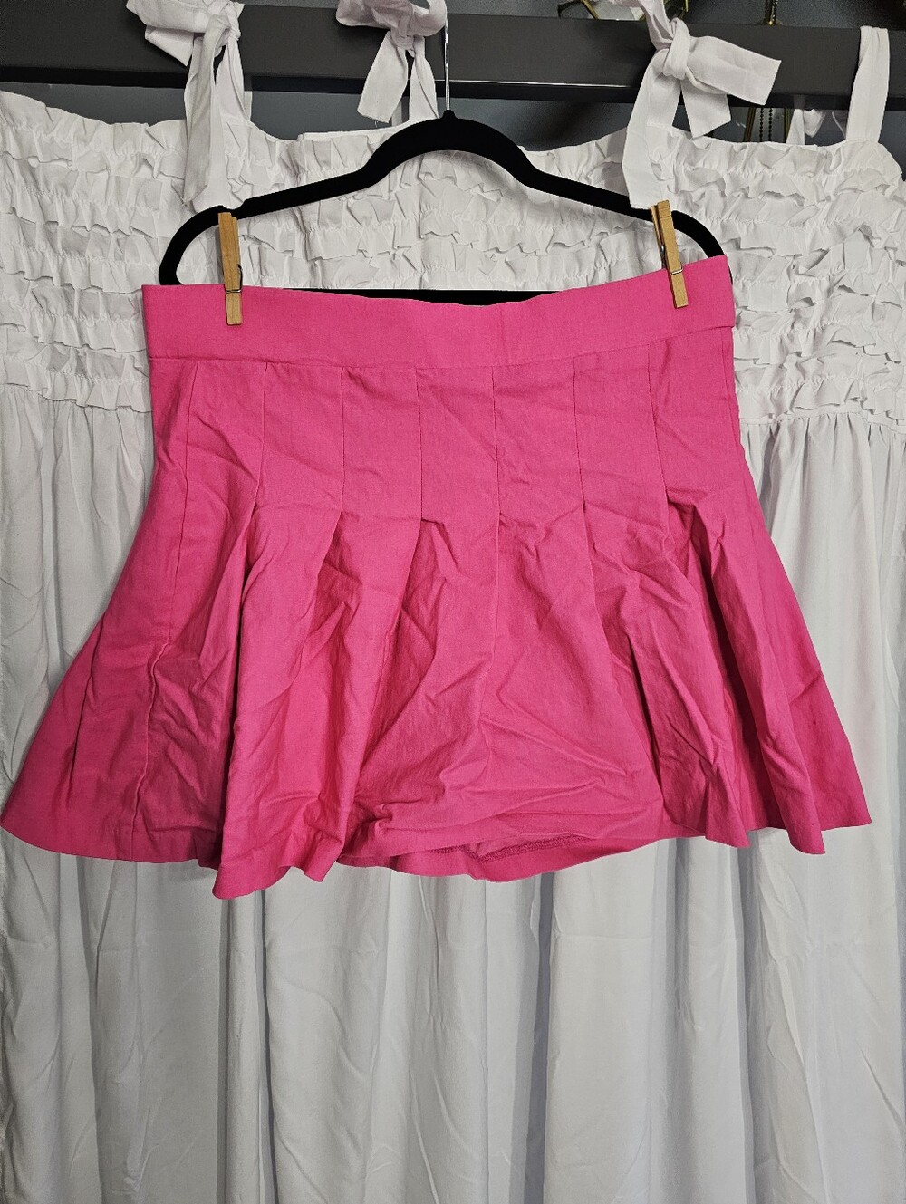 Bright Pink Pleated Women’s Skirt